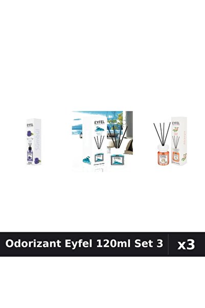 Eyfel Set 3 Odorizant Camera Betisoare 120ml - Zambile, Ocean, Acacia