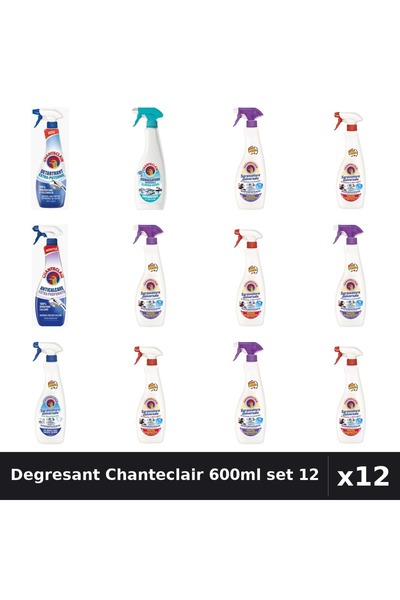 Chanteclair Set 12 Degresant Universal 600-625ml - 7 Arome, Detartrant, Antic...