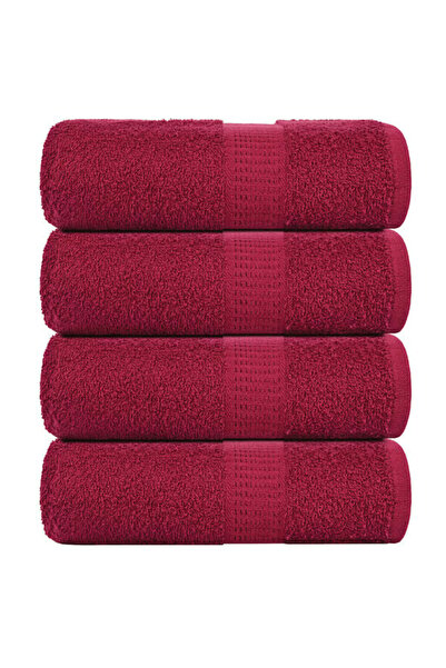 vidaxl Bath Towels, FROGN, 4 pcs, Bordeaux, 30 x 30 cm, 360 g/m²