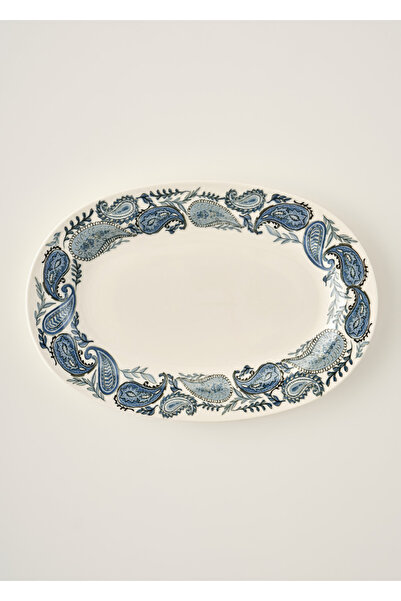 Bella Maison Paisley Porselen Sunum Tabağı Mavi (30 cm)