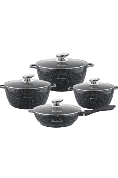 goldmann Cookware Top Bottom Set , 8 pieces, 2.3L, 4.5L, 6.5L + 2.3L frying p...