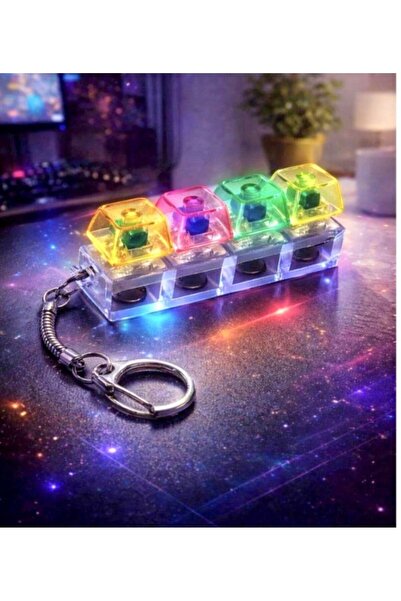 Limmy Işıklı Klavye Tuşu Switch Anahtarlık Keyboard Fidget Led Anahtarlık - 1...