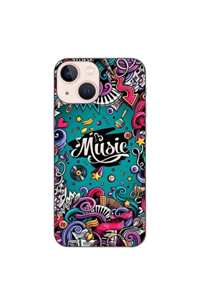 OEM Калъф, съвместим с Apple iPhone 13 Mini, силиконов гел TPU, с шарка Поп а...
