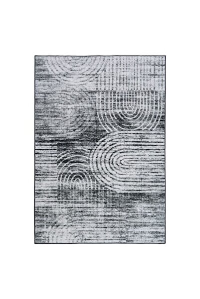 OEM Covor modern, 120 x 180 cm, Antiderapant, Gri, Poliester, Usor de curatat...