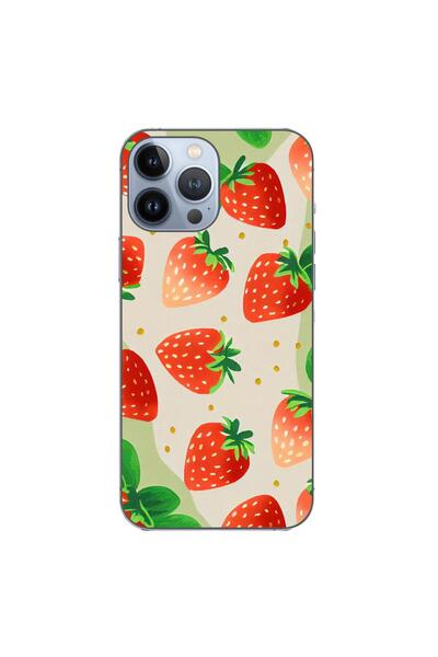 OEM Husa compatibila cu Apple iPhone 13 Pro Max Silicon Gel Tpu Model Capsuni...