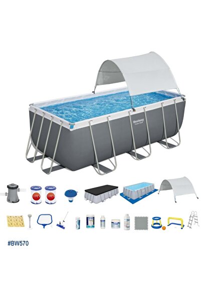 BESTWAY Gölgelikli Prefabrik Full Havuz Seti 412x201x122cm BW570 56456