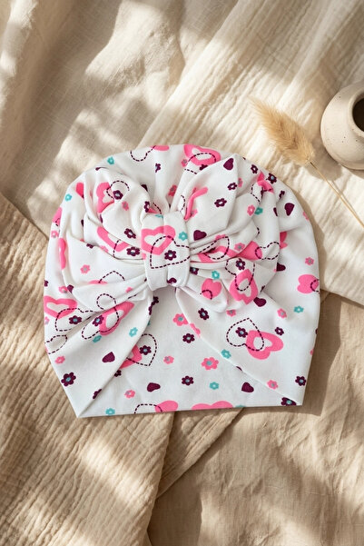 Babydonat Papillon Series Floral Patterned Bowknot Baby Bonnet 6-12 Months - ...