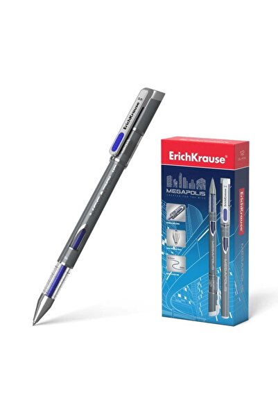 Erich Krause Pix MEGAPOLIS STICK cu cerneală gel albastră de 0.5mm, cu capac, 92