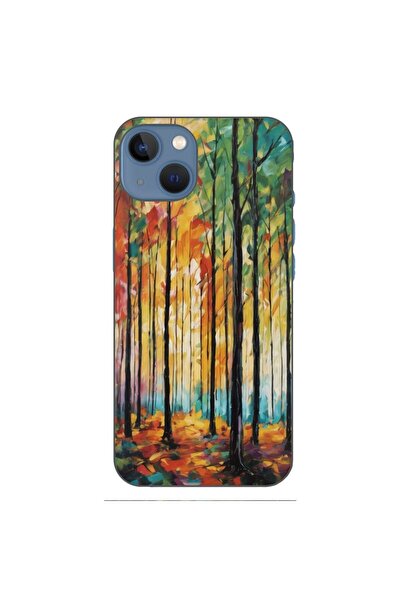 OEM Husa compatibila cu Apple iPhone 13 Silicon Gel Tpu Model Colored Forest Art