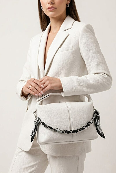 Ayakkabı Fuarı Elit Vsn3136C Women's Hand and Shoulder Bag White