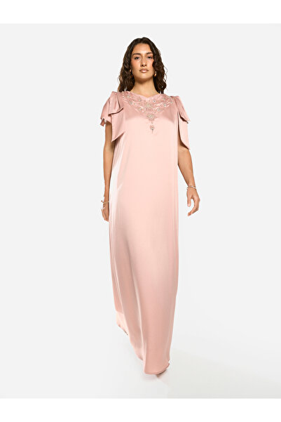 House of Moda By Styli Embellished Yoke Frill Sleeve Maxi Dress