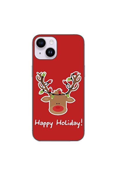 OEM Husa compatibila cu Apple iPhone 14 Silicon Gel Tpu Model Craciun Ren Hap...