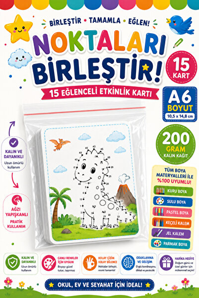 BiWini MiniCopy Noktaları Birleştir – 15 Eğlenceli Etkinlik Kartı | A6 | 200 ...