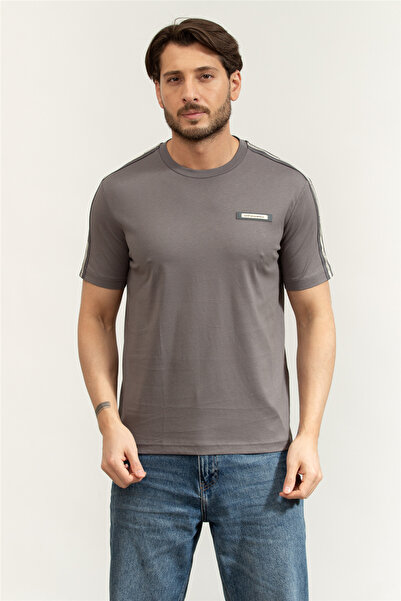 EA7 Erkek Bisiklet Yaka T-Shirt Füme