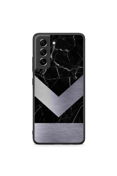 Other Samsung S21 FE Marble Arrow Down Black Glossy Θήκη