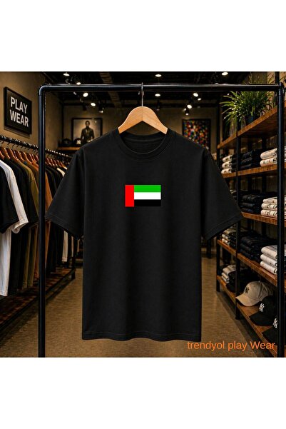 playwear تي شيرت مطبوع عليه علم الإمارات العربية المتحدة مصنوع من القطن بنسبة...