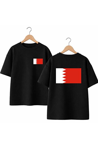 playwear Bahrainska zastava na leđima i prednjoj strani, majica sa širokim kr...