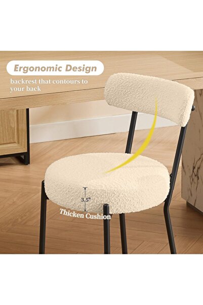 Garvee Set of 2 Modern Bar Stools - Upholstered Seat with Ergonomic Backrest ...