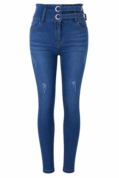 trender 0567-1 Rana Mavi Kadın Jean Pantolon 26YP36000015