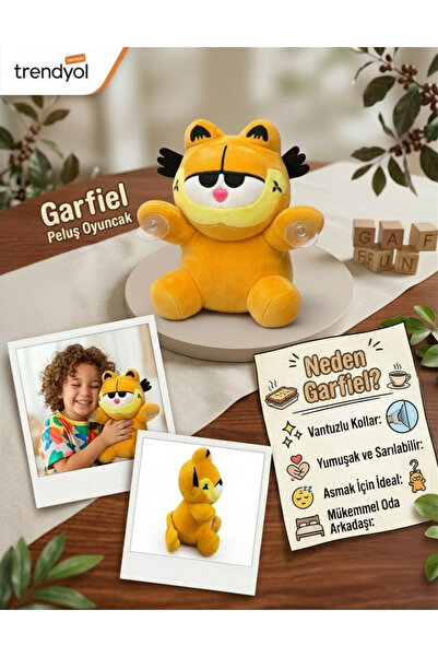 Poffy Toys Garfield Peluş Oyuncak Vantuzlu