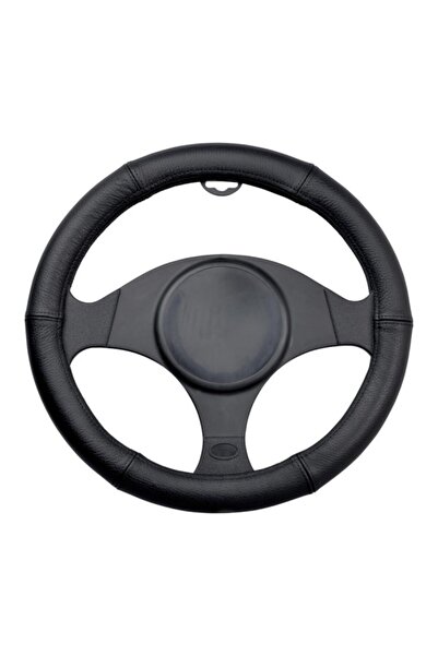 AUTOMAX Black Leather steering wheel cover 44-46cm