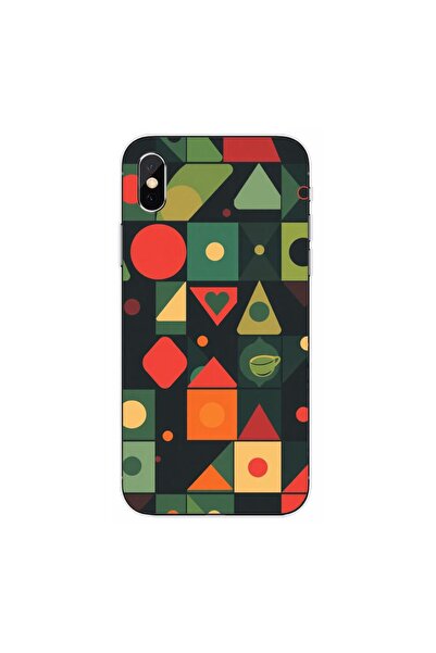 OEM Case compatible with Apple iPhone XS Silicone Gel Tpu Pattern Retro Shapes