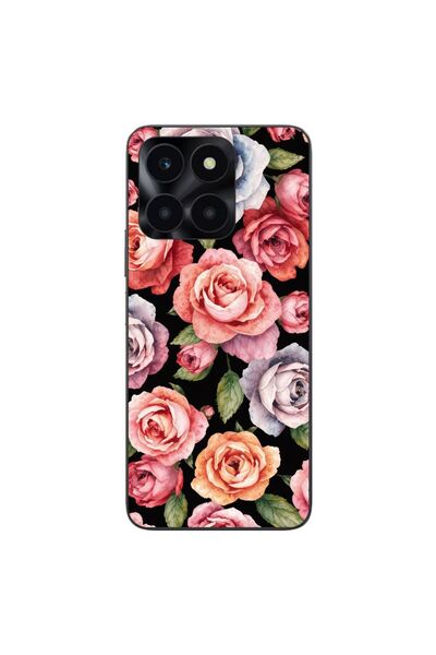 OEM Husa compatibila cu Honor X6a Silicon Gel Tpu Model Colorfull Roses Pattern