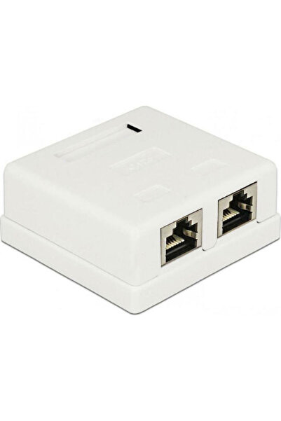 POWERTECH Διπλή Εξωτερική Πρίζα RJ45 Cat6 Τύπου σε Λευκό Χρώμα CAB-N130