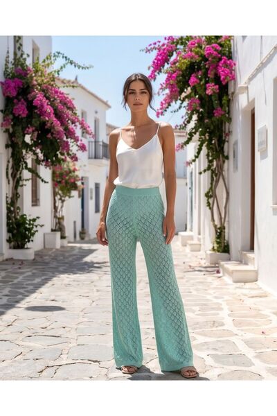 Trend Kapında Letnje široke pletene pantalone