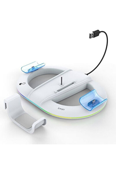 ipega P5s045 Βάση φόρτισης για 2 χειριστήρια PS5 / PS5 Slim με φωτισμό LED Λευκό