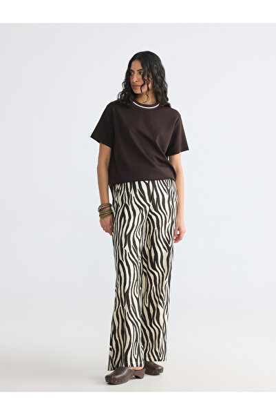 LC Waikiki Elastic Waist Patterned Women's Trousers