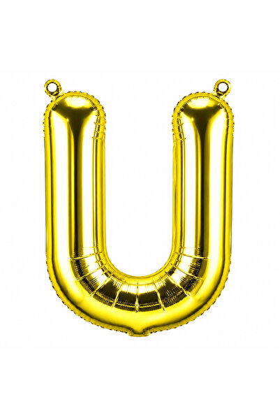 BeySüS Letter U Foil Balloon Gold Color (100 cm)