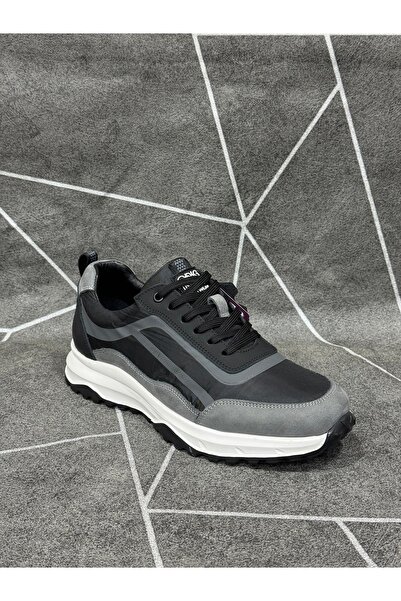 modaayakkabı Black Genuine Leather Sneakers