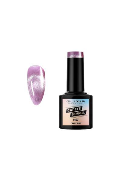 Elixir CAT EYE 5D SEMI GEL (ΗΜΙΜΟΝΙΜΟ BΕΡΝΙΚΙ) - 1167 (CANDY Pink) 8ML