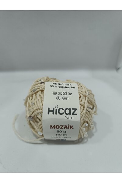 Pİ Yarn Hicaz Large Sequin Hand Knitting Yarn 50Gr