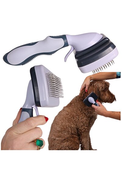 Mardil Perie Slicker pentru animale de companie, cu autocurățare, 18 cm, Gri/...