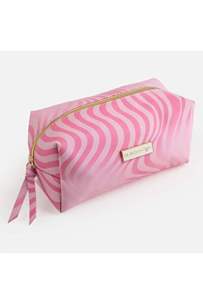 OEM Portfard de Vară Roz, Model Zebra, Dungi, Cu Fermoar, Organizator Cosmeti...