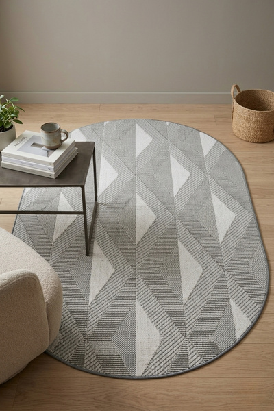 Bonny Home Modern Dekoratif Oval Salon Yatak Odası Halısı Rölyef Dokulu Şık T...