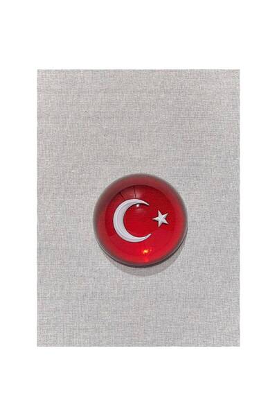 Paşabahçe Ayyıldız Figürlü Kırmızı El Yapımı Cam Kağıt Ağırlığı 7 cm