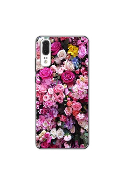 OEM Husa compatibila cu Huawei P20 Silicon Gel Tpu Model Trandafiri Roz