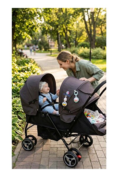Star Kids Double Stroller with Two Tandem Seats for Twins and Siblings – Ligh...
