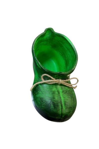 1 Boot Flower Pot, ceramic, Verde,24 x 12 cm