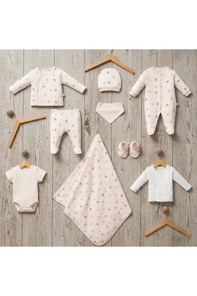Asyaden Baby Unisex Kız Bebek Erkek Bebek Kutulu Kelebek Desenli Yenidoğan Or...