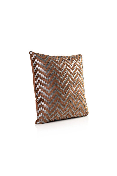 Midas Furniture وسادة جلدية مربعة 45×45 سم بني