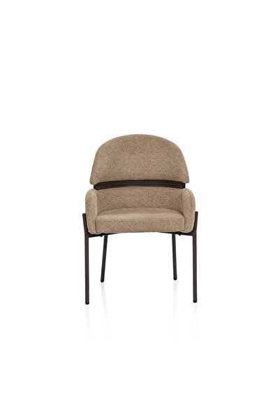 Midas Furniture LINEN DINING CHAIR BROWN AND 55X65X85 CM BLACK