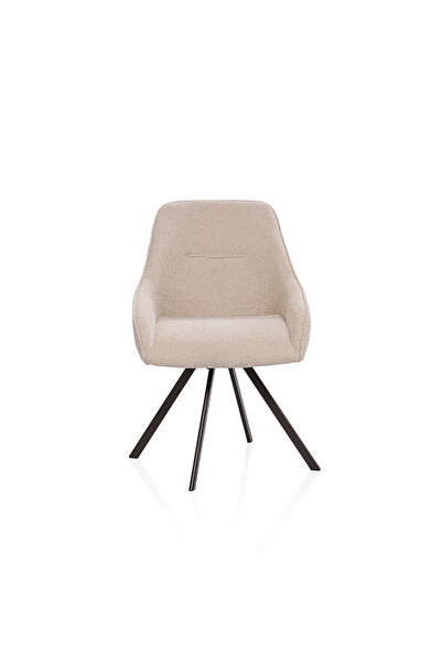 Midas Furniture كرسي طعام مخملي رمادي وأسود مقاس 47×58×85 سم