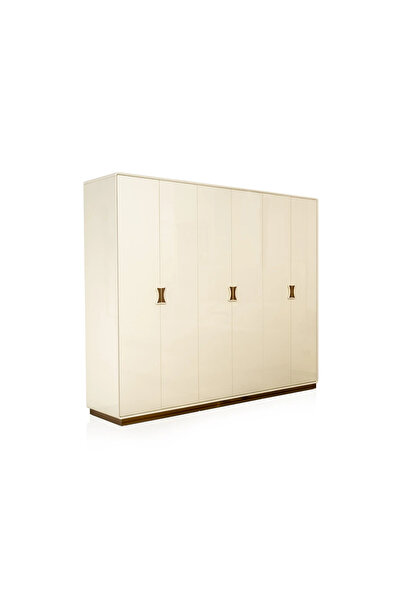 Midas Furniture WOODEN WARDROBE 6 DOOR 264X60X220 CM WHITE