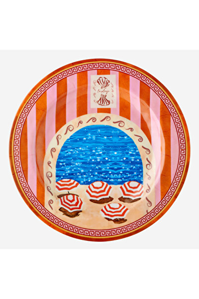 CHIARA ALESSI Cote D Azur Orange Melamine Dinner Plate 28 cm