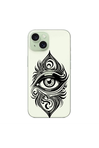 Other Apple iPhone 15 Eye patterned drawing Transparent Silicone TPU Θήκη