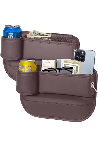 Eytzpto Car Seat Gap Filler, 2Pcs Leather Seat Gap Storage Box with Water Cup...